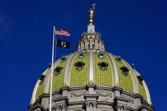 The Pennsylvania Capitol is shown Tuesday, Feb. 8, 2022, in Harrisburg, Pa.
                                 AP file photo