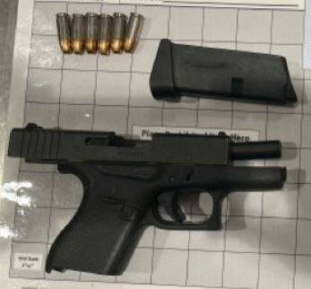 TSA officers stopped a man with this handgun at the Wilkes-Barre/Scranton International Airport security checkpoint on July 29.
                                 (TSA photo)